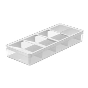 Organizador de Talheres Clear 37,5cm x 15cm x 5,6 cm  Branco - Ou