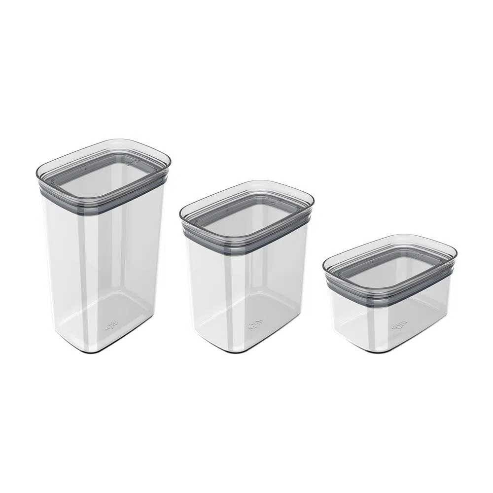 Conjunto de Potes Herméticos Block Modular 3 Peças Natural - Ou
