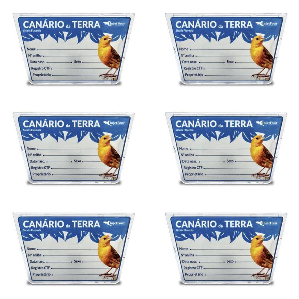 Placa De Identificação Canário Da Terra 6 Unidades
