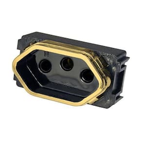 Modulo Tomada 20A - Dicompel Novara Preto Brilhante Gold - D