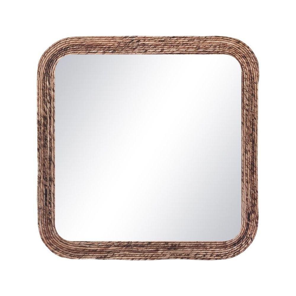 Espelho Decorativo Corda Bananeira 70X70Cm Quadrado