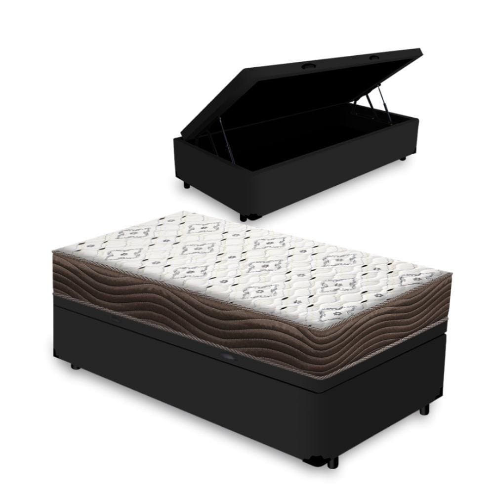 Cama Box Baú + Colchão Solteiro King D33 Iso 3000 Gazin 96x203x60cm