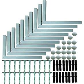 Kit 10 Suportes Mão Francesa Cantoneira Prateira Branco 30Cm