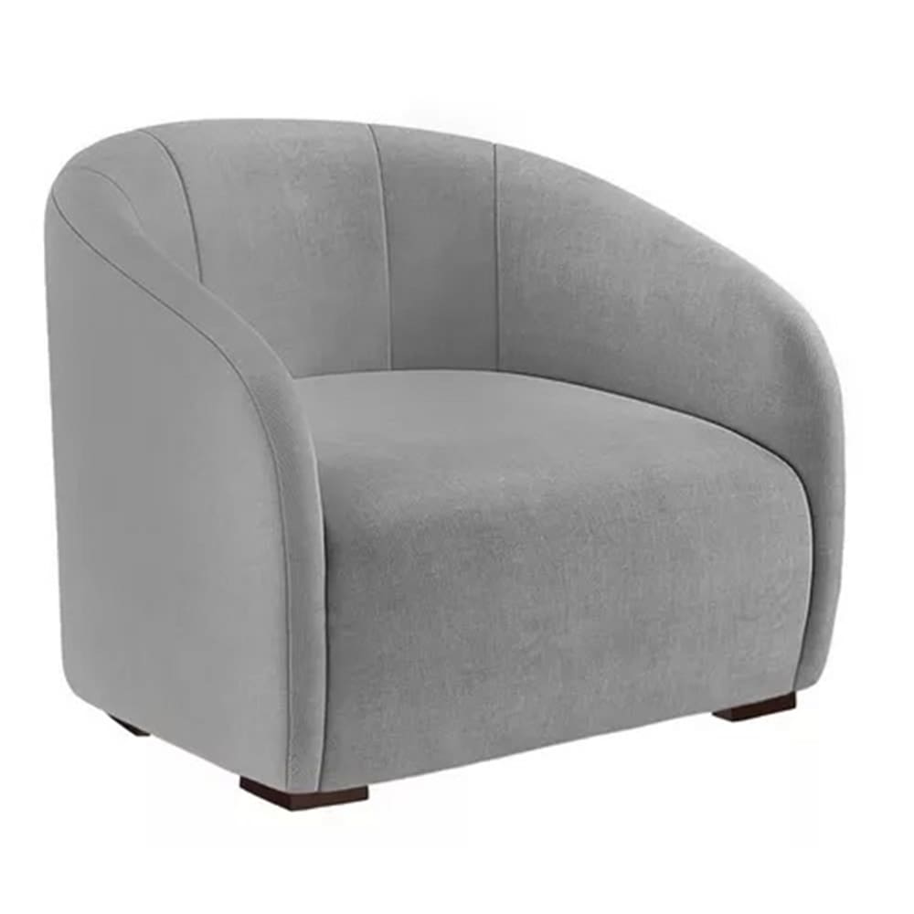 Kit 2 Poltronas Decorativa Julia Suede Cinza - LM DECOR