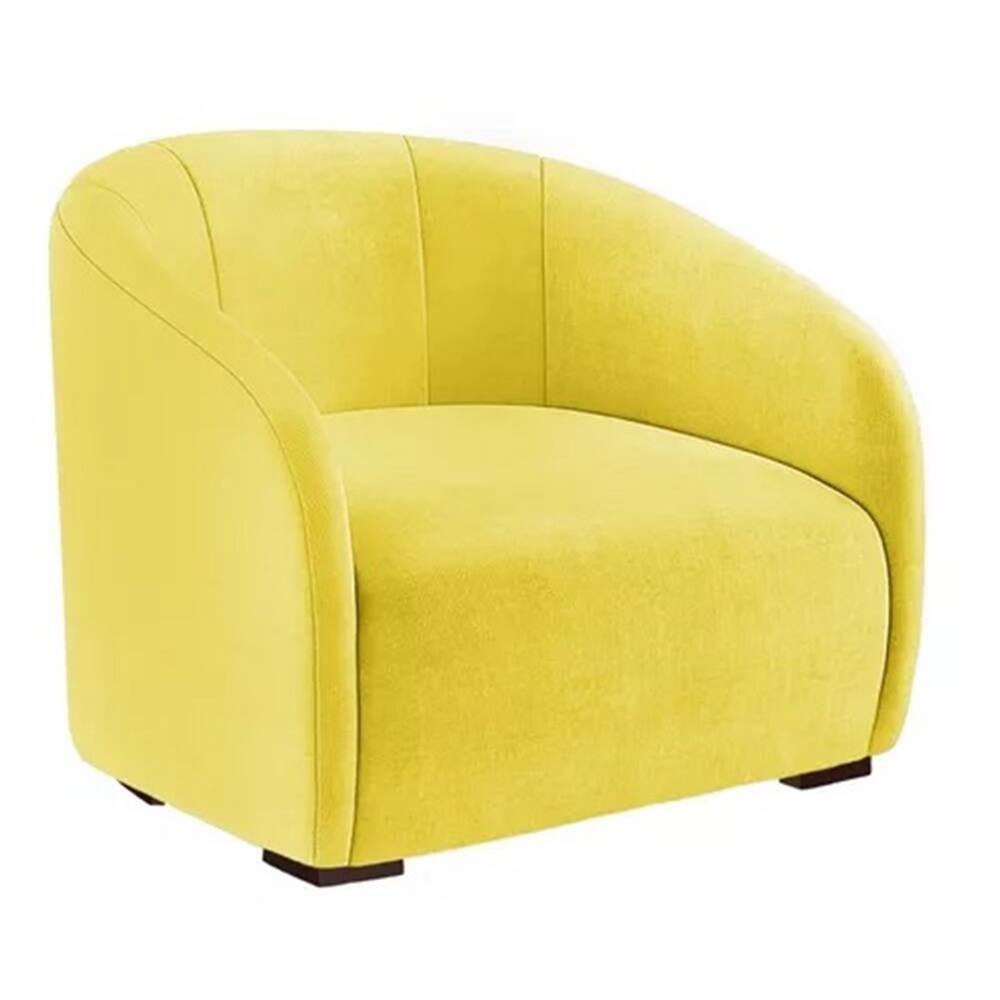 Kit 2 Poltronas Decorativa Estofada Recepção Julia Suede Amarelo - LM DECOR