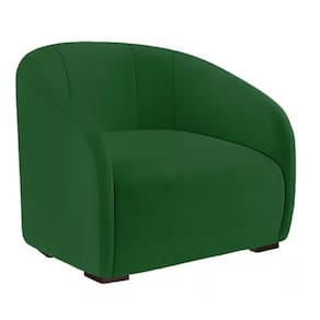 Poltrona Decorativa Estofada Recepção Julia Suede Verde - LM DECOR