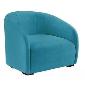 Poltrona Decorativa Julia Suede Azul Turquesa - LM DECOR