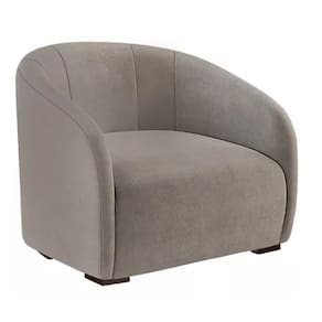 Poltrona Decorativa Estofada Recepção Julia Suede Cappuccino - LM DECOR