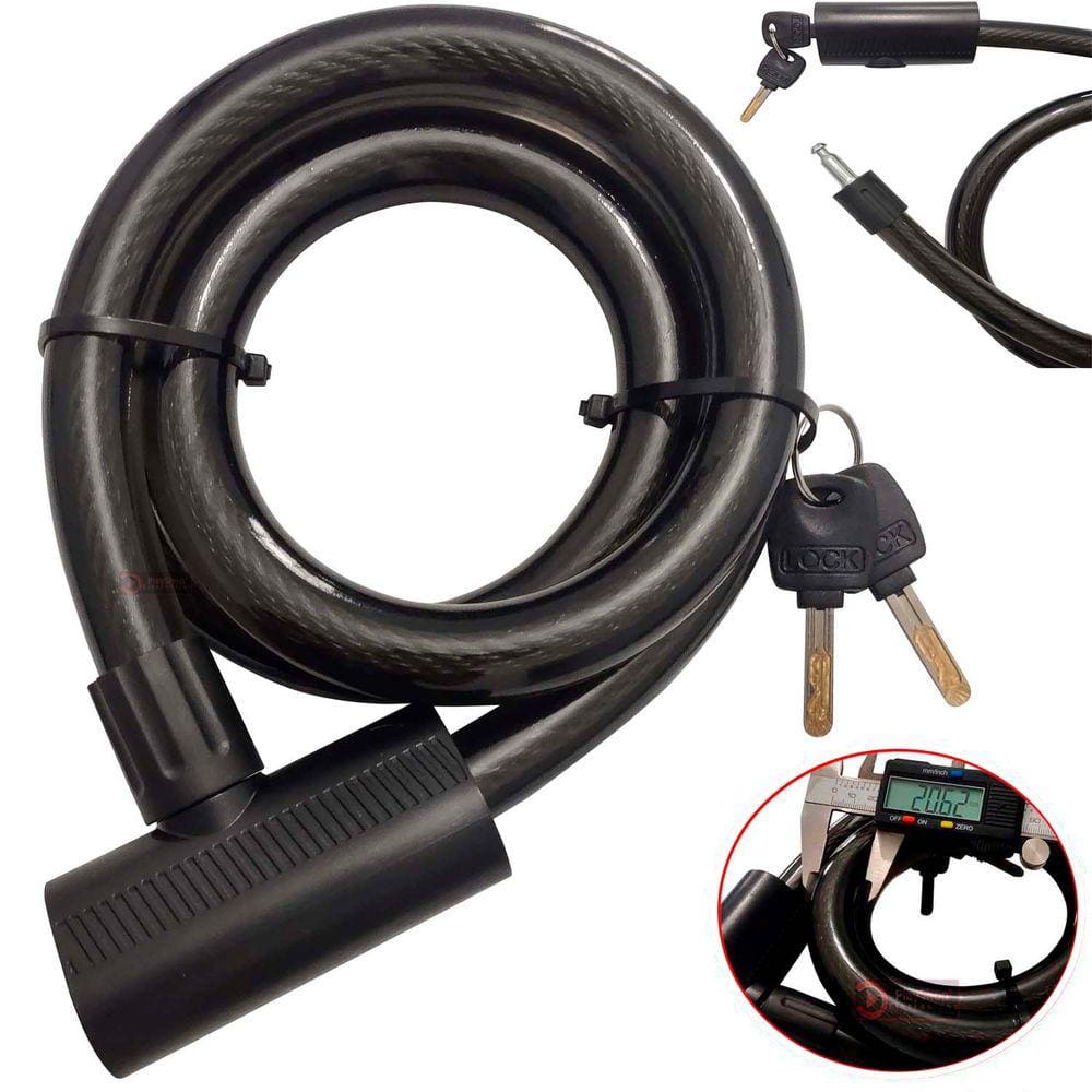 Trava Portão Antifurto Corrente Grossa 20MM Aço Chave Cadeado Grosso Grande Bicicleta Moto Bike Estepe Carro 120cm