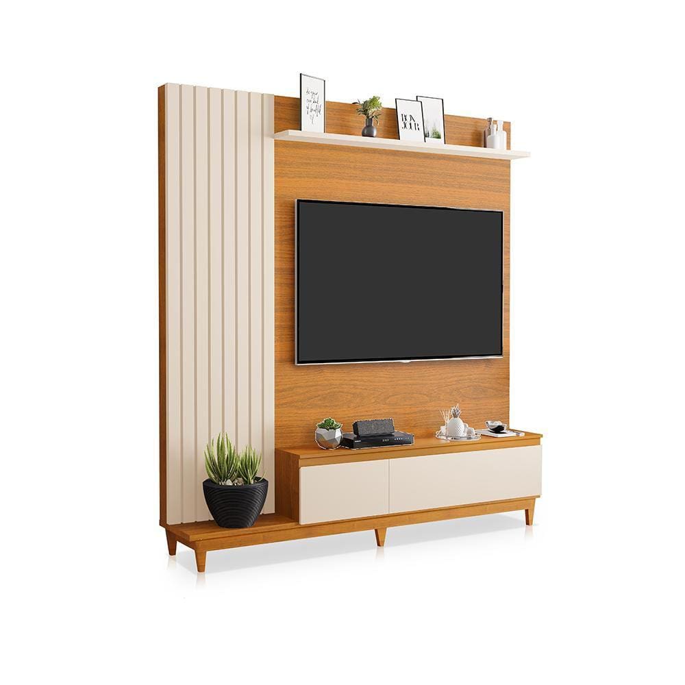 Home Frisado Roma Para TV até 65 Polegadas Freijó Off White