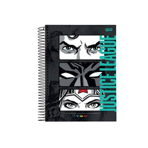 Caderno Espiral Liga Da Justiça Olhos 1 Material 80 Fls