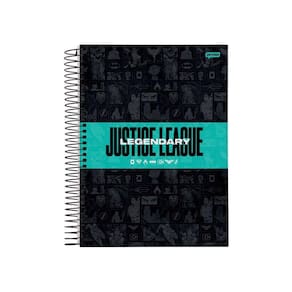 Caderno Espiral Liga Da Justiça Logo 1 Matéria 80 Folhas