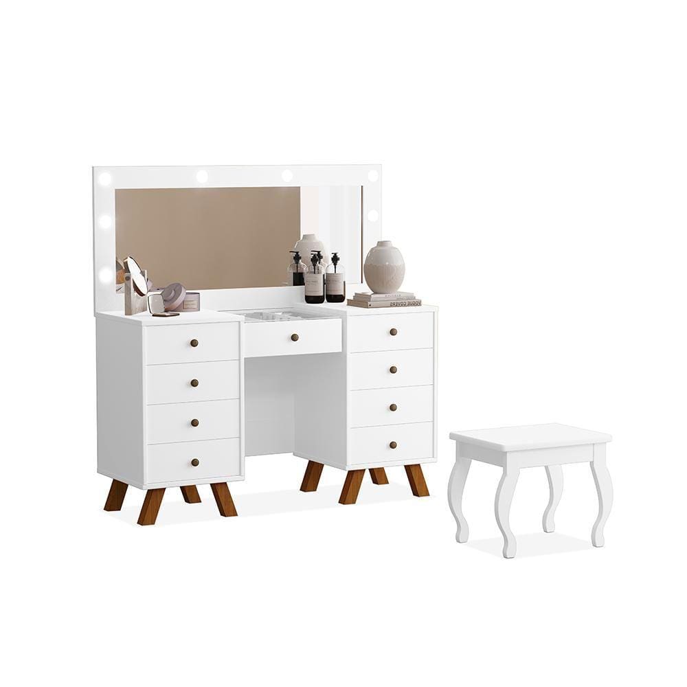 Penteadeira Feminina com Assento Atlanta Branco