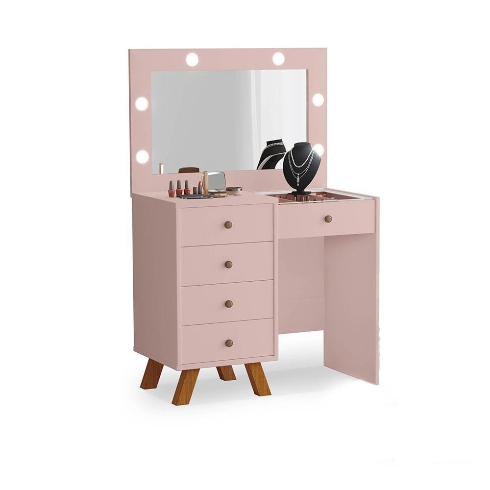 Penteadeira Nice com LED Rosê