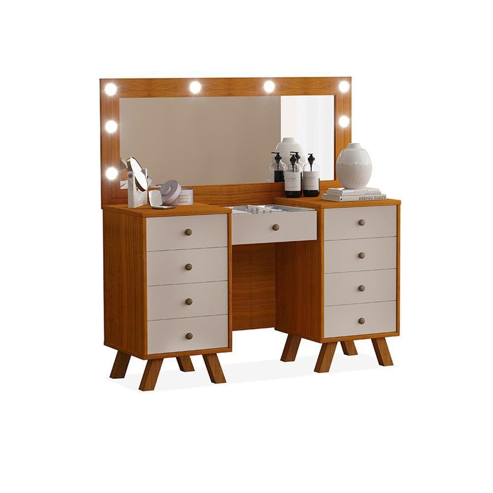 Penteadeira Feminina com Assento Atlanta Freijó Maní