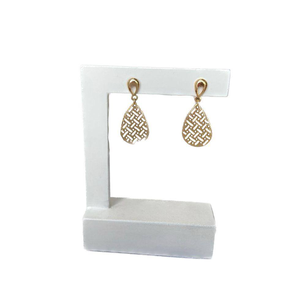 Brinco Gota Trabalhada Banhado a Ouro