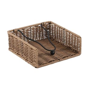 Porta Guardanapo Quadrado Luxo Rattan com Presilha - Tuut