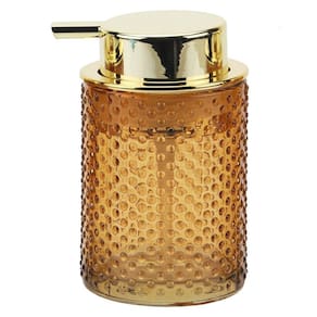 Saboneteira Líquida Vidro Luxo Âmbar Dourado Gold 260ml - Tuut