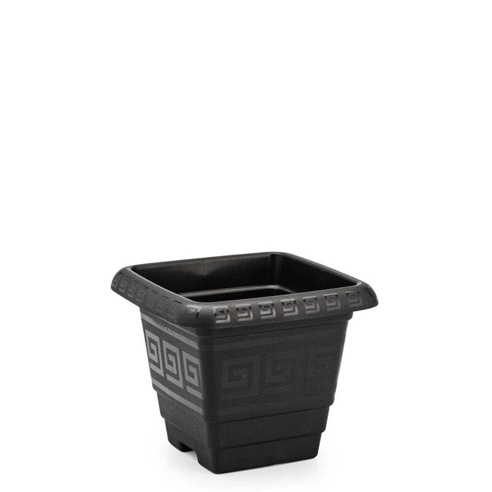 Vaso Para Planta Quadrado Pequeno 2,1 Litros - Preto