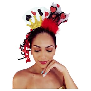Tiara Rainha de Copas Dama Luxo Arco Glitter Carnaval Bloquinho Festa a Fantasia Kit Folia Micareta Bloco de Rua Desfile