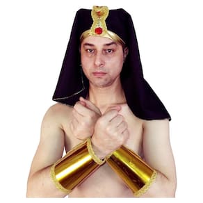 Chapéu Turbante Faraó Adereço Masculino Adulto Fantasia Cosplay Carnvaval Halloween Lenço Egípcio Luxo Festa Países