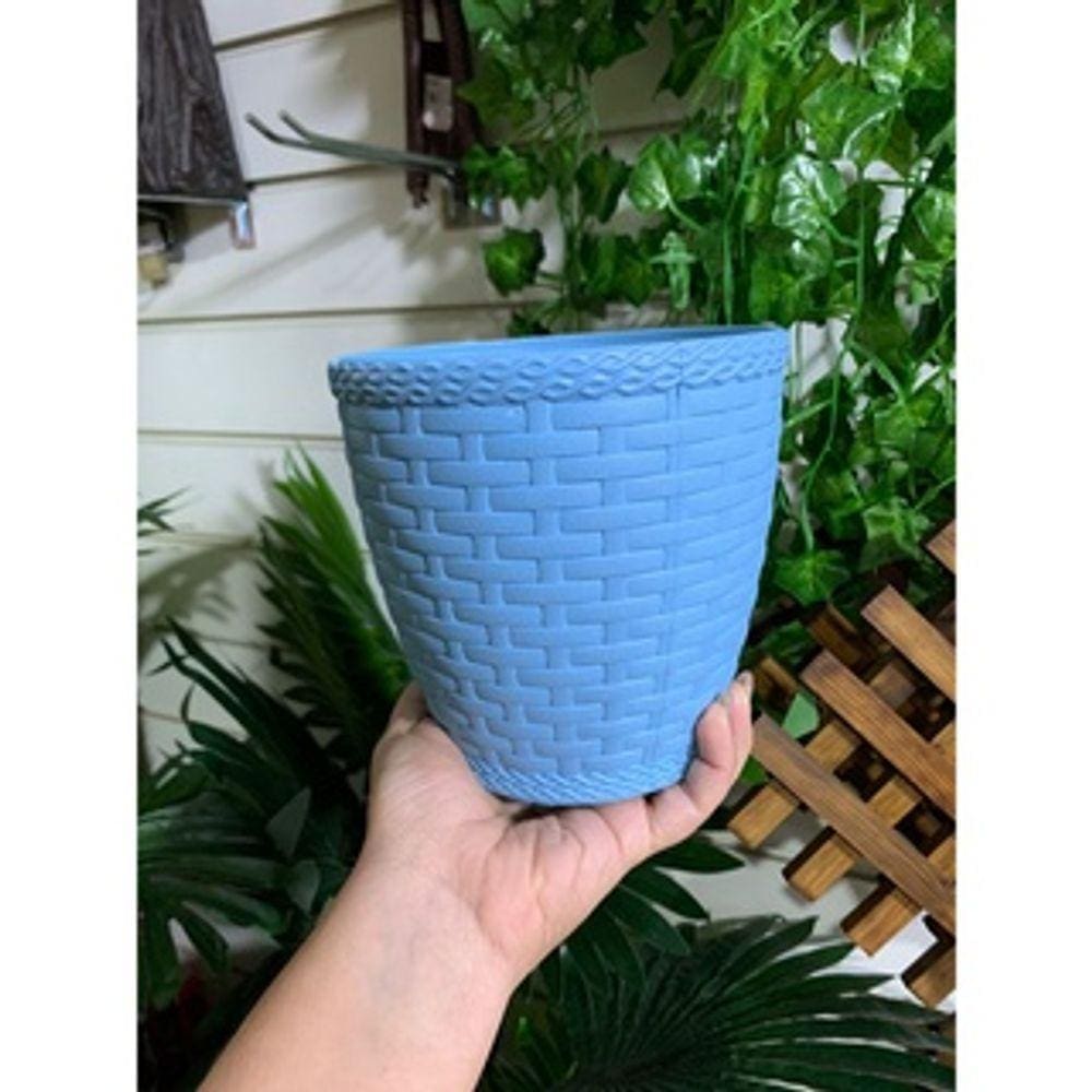 Vaso Para Planta Redondo Rattan De Plastico 300 ml 8cm