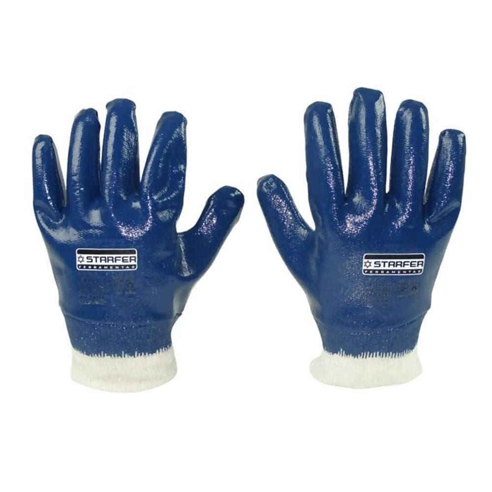 Luva Malha Tricotada Revestida De Nitrílico Azul Xg Starfer