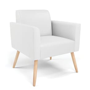 Poltrona Pés Palito Natural Marisa Corino Branco D03 - D`Rossi
