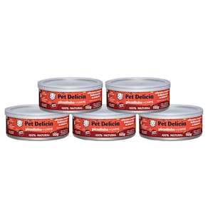 KIT 5 Ração Úmida Pet Delícia Gatos Picadinho de Carne 110g