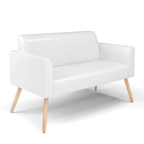 Sofá Namoradeira Pés Palito Natural Marisa Corano Branco D03 - D`Rossi