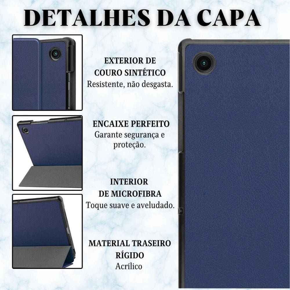 Capa Couro + Caneta Touch Para Tablet Samsung A9+ 11 X210