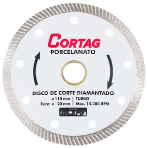 Disco de Corte Diamantado Turbo Porcelanato 110MM - Cortag