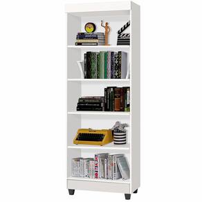 Estante Multiuso Livreiro Aspen J&A Móveis com 05 prateleiras – Branco Brilho