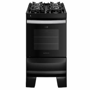 Fogão Atlas New Agile UP Glass com mesa de vidro 4 bocas preto Bivolt
