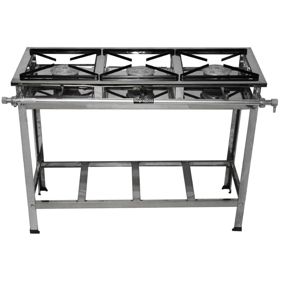 Fogão 3 Bocas Itagrelhas Industrial Alta Pressão Inox