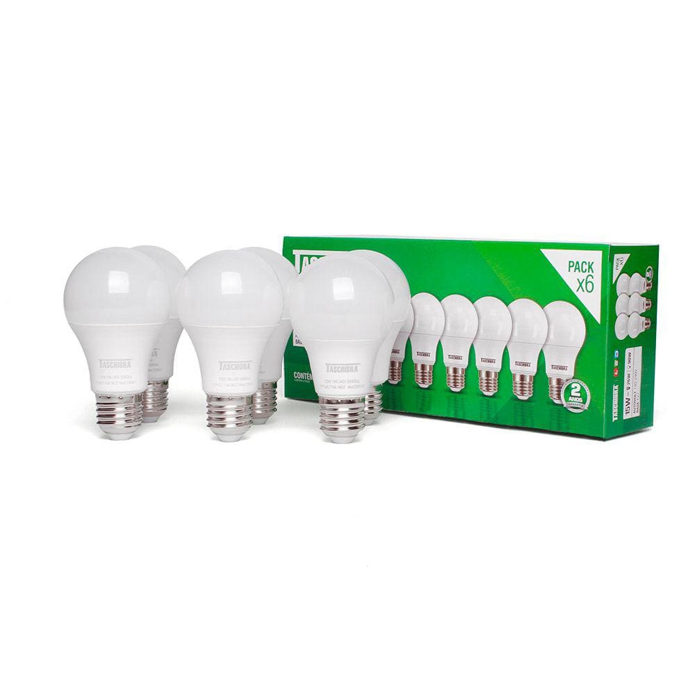 Kit 6 Lâmpadas Led Taschibra TKL 80 12W E27 Bivolt