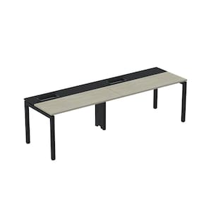 Mesa Plataforma para Coworking para 2 Pessoas 130x792 Psc130 Nogueira Casablanca/Preto