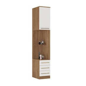 Módulo Mesa de Cabeceira com 1 Porta 3 Gavetas e 1 Prateleira Irlanda Amendola/Branco