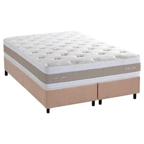 Cama Box King: Colchão Molas Ensacadas Herval MasterPocket Royals Sleep C1666 + Base CRC Suede Clean(193x203x35)