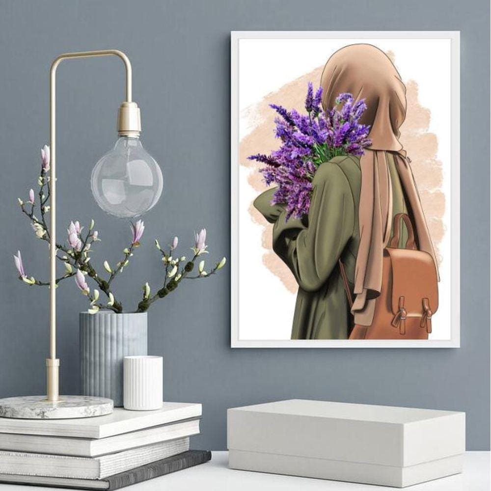 Quadro Decorativo Menina Árabe 24X18Cm