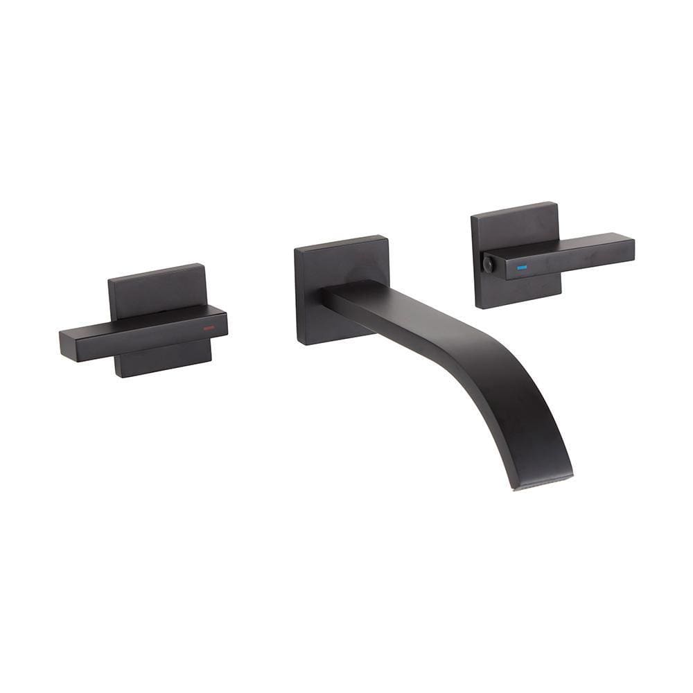 Torneira Para Banheiro Misturador de Parede Duplo Comando Caxambu Pingoo.casa - Preto Fosco