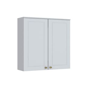 Armário Aéreo p/ Cozinha Americana c/ 2 Portas 80cm Branco - Henn