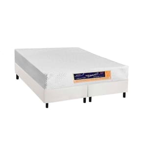 Conjunto Box Queen: Colchão Espuma Castor Vitagel Visco Gel + Base CRC Courano White(158x198)