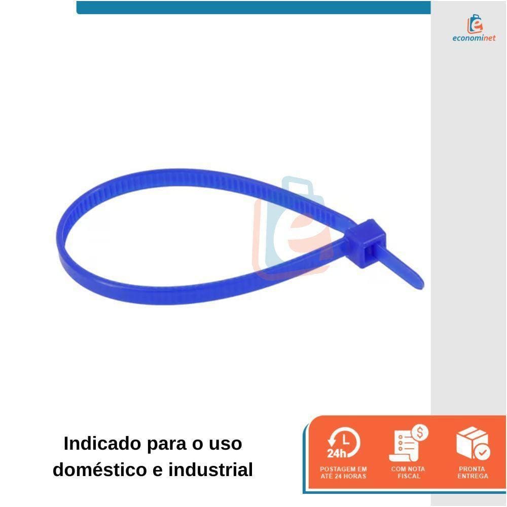 Abraçadeira Nylon Starfer Azul 300Mm X 3,6Mm 100