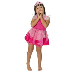 Fantasia Menina Roupinha Rosa Princesa Divertida