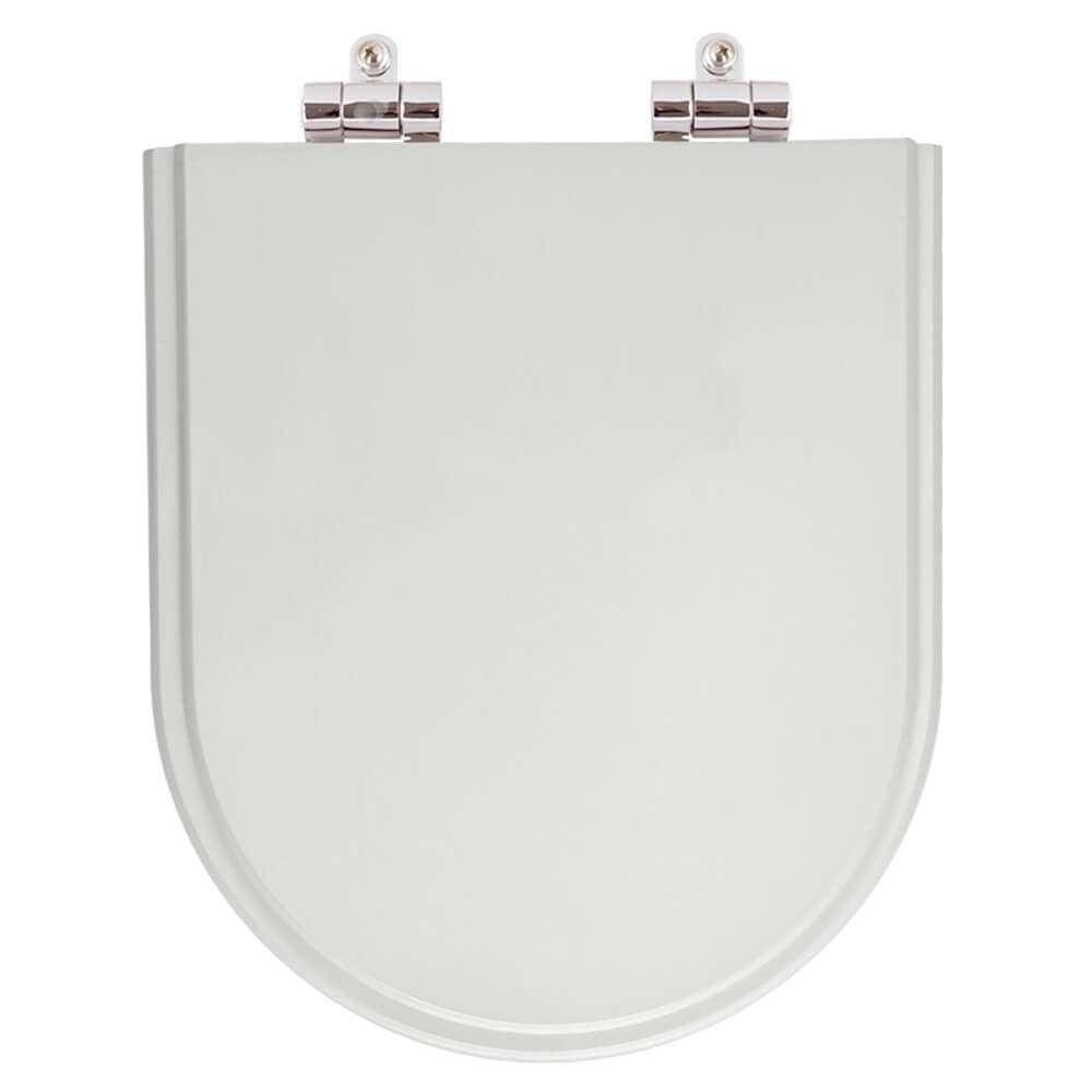 Assento Sanitário Poliester Soft Close San Remo Cinza Claro para vaso Hervy