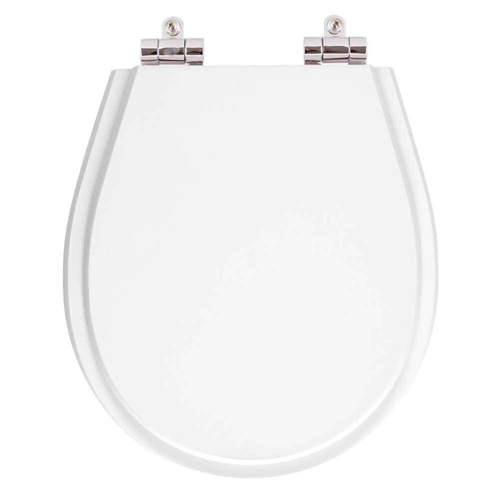 Assento Sanitário Poliester Soft Close Aries Branco para vaso Eternit