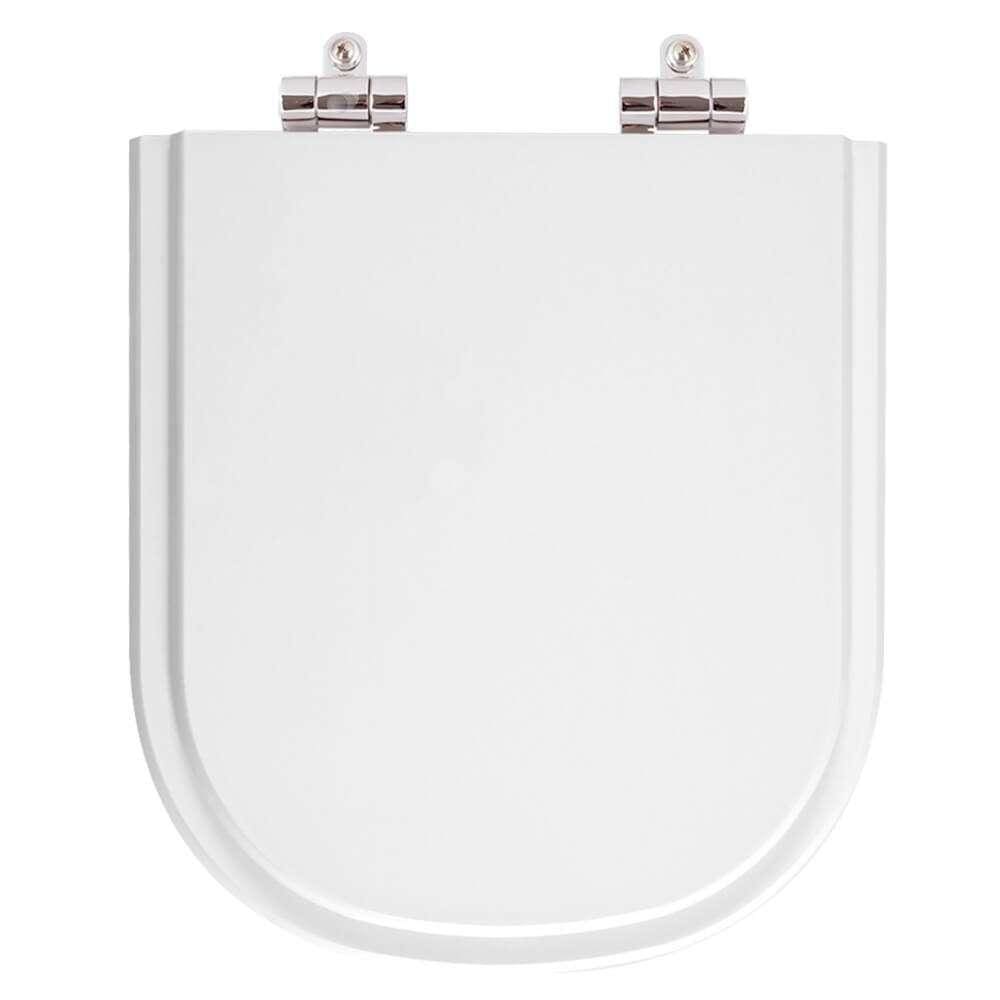 Assento Sanitário Poliester Soft Close Flox Branco para vaso Fiori 6lpf