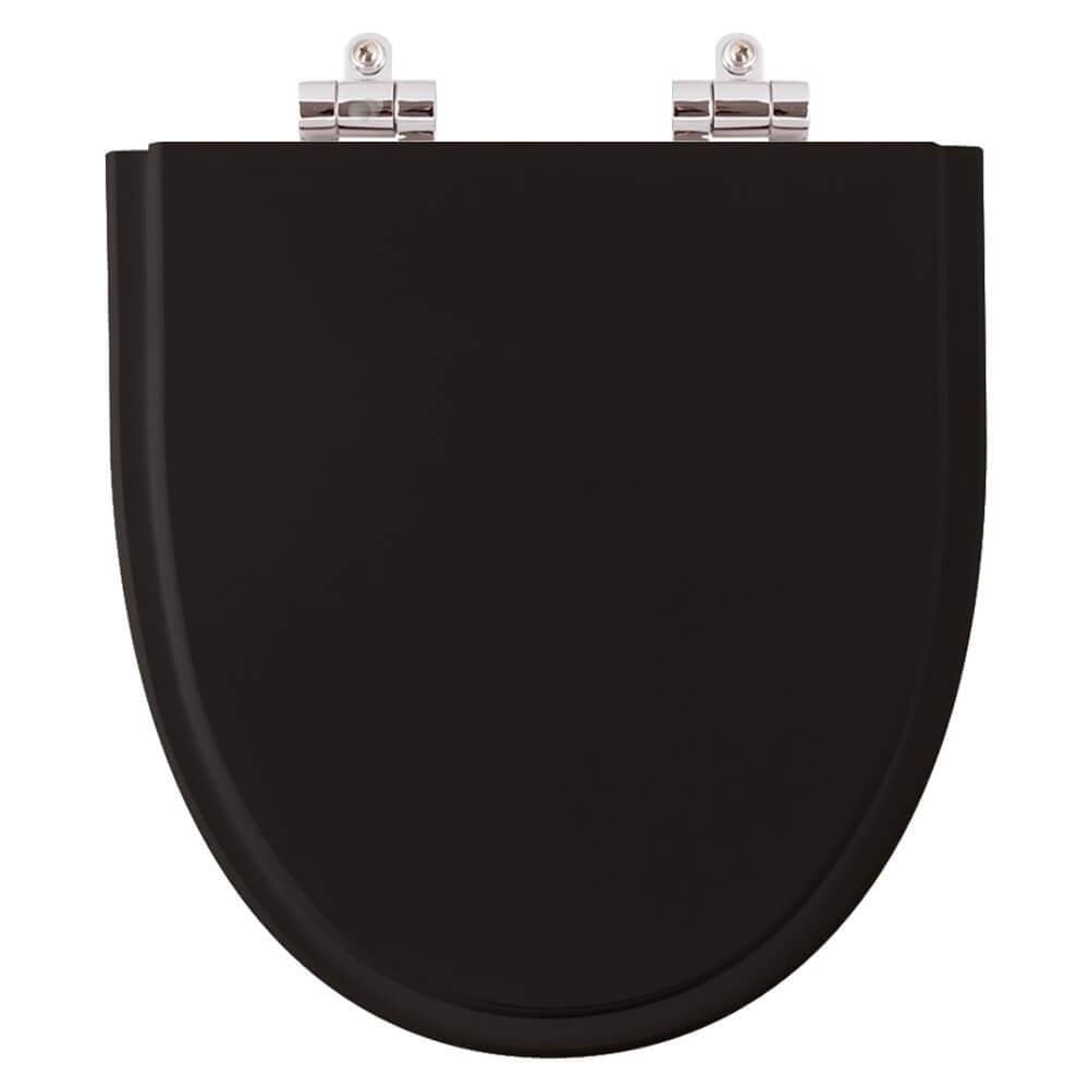 Assento Sanitário Poliester Soft Close Studio Preto para vaso Incepa