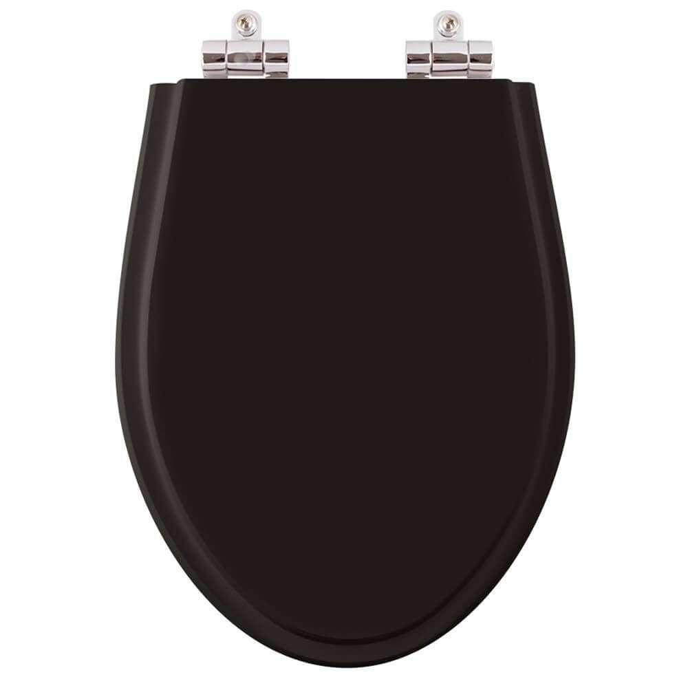 Assento Sanitário Poliester Soft Close Alpinia Preto para vaso Fiori 6lpf